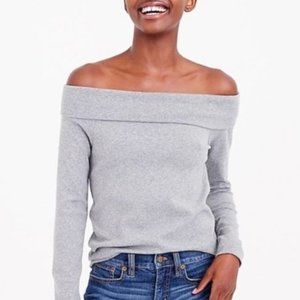 J. Crew Gray Off the Shoulder Shirt - Sz S